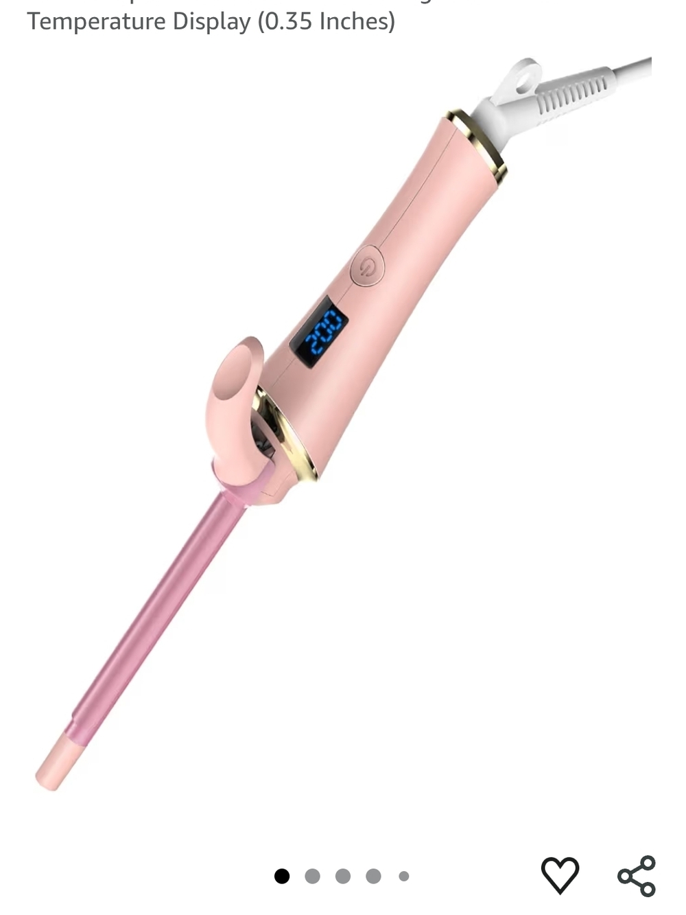 Pink Digital Display Ceramic Curling Wand